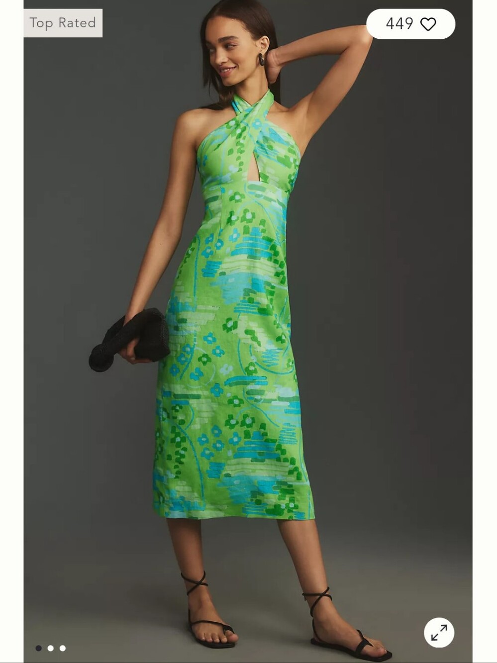 Rhode Paola Linen Midi Dress